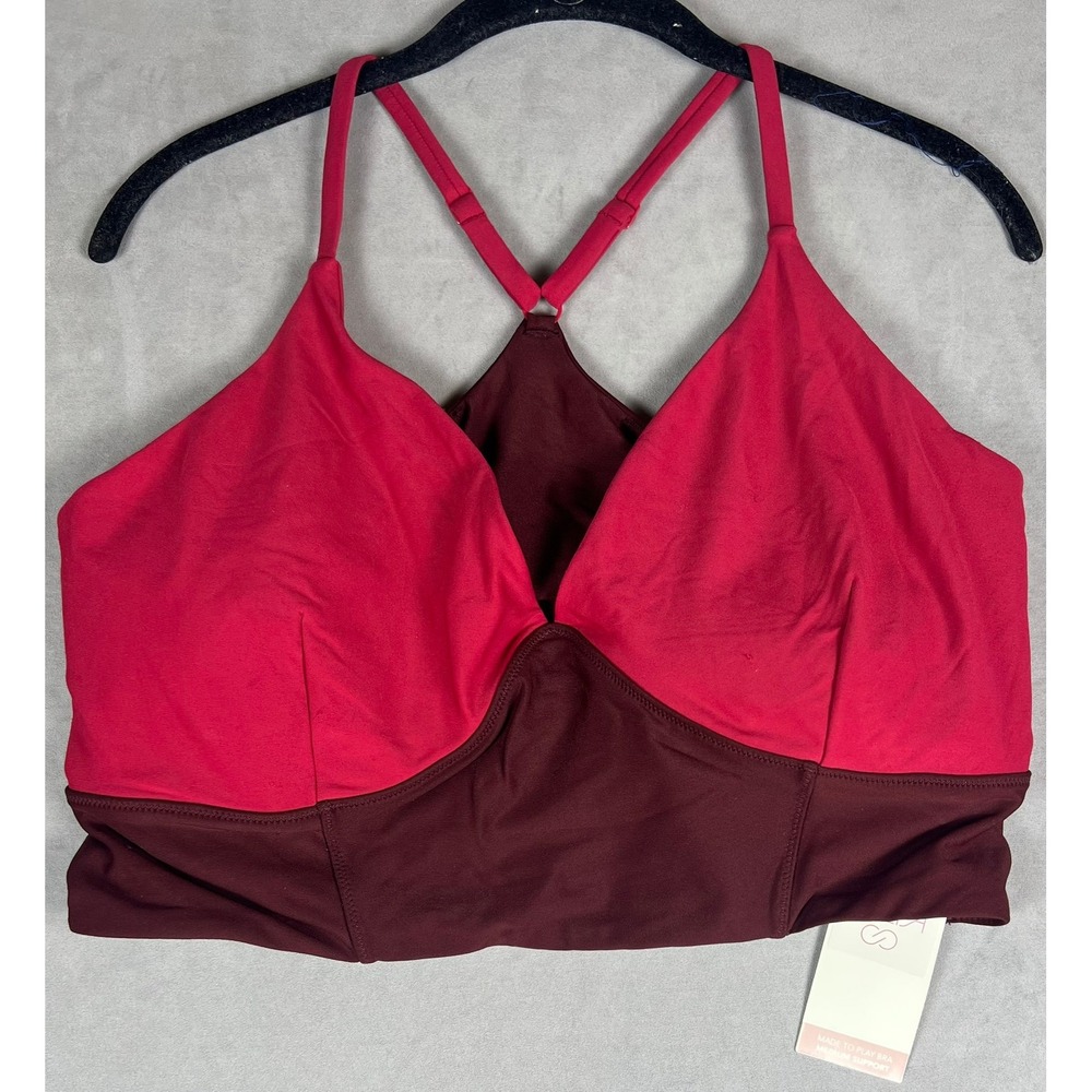 Calia by Carrie Underwood Made To Play Sports Bra XXL Dark Cherry Pink NWT